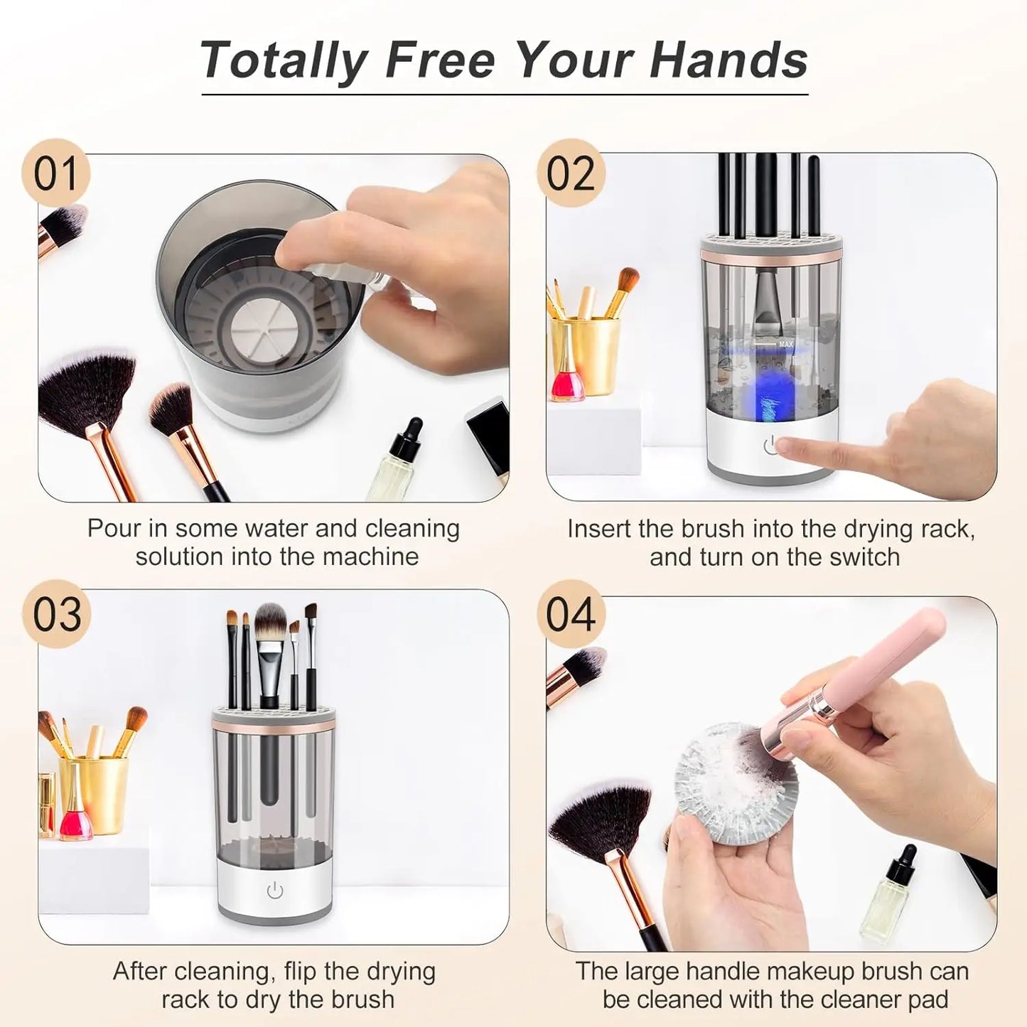 3 in1 Automatic Makeup Brush Cleaner