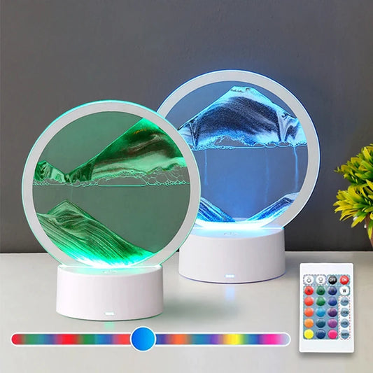 3D Moving Sand Art & Color Changing Lamp