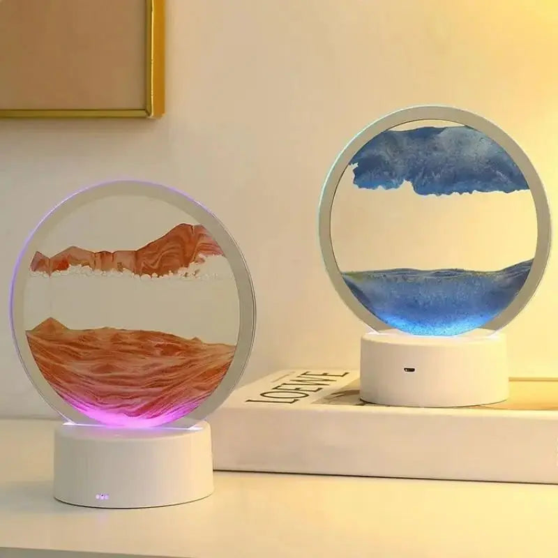 3D Moving Sand Art & Color Changing Lamp