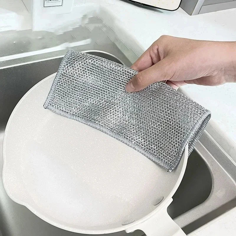 (Pack Of 4) Multifunctional Non-Scratch Wire Dishcloth, Steel Wire Dish Towel