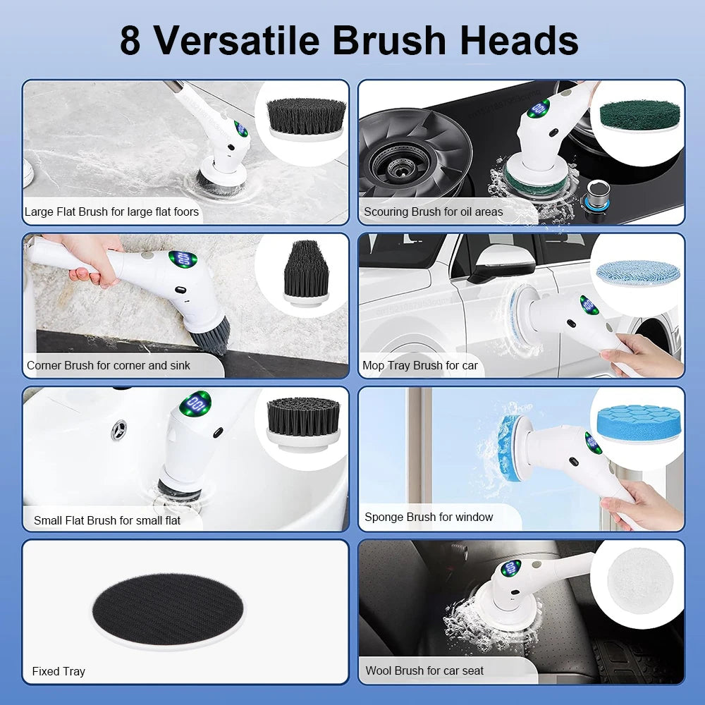 Electric Cleaning Brush 8 in 1 Multifunctional