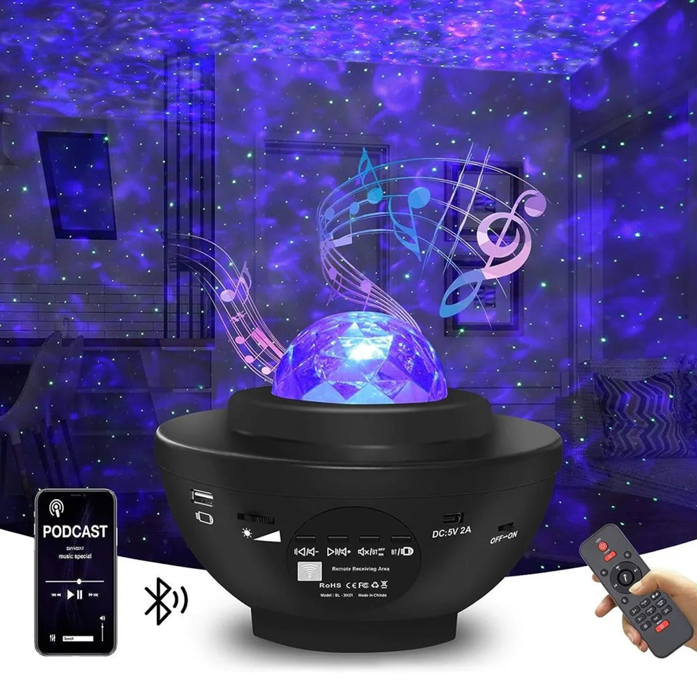 Galaxy Night Light Projector with Ocean Wave Music Speaker