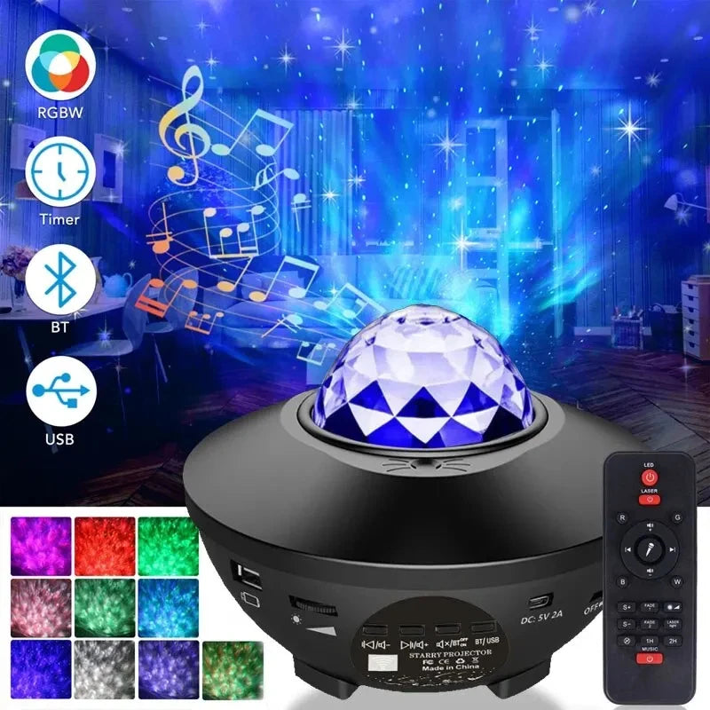 Galaxy Night Light Projector with Ocean Wave Music Speaker