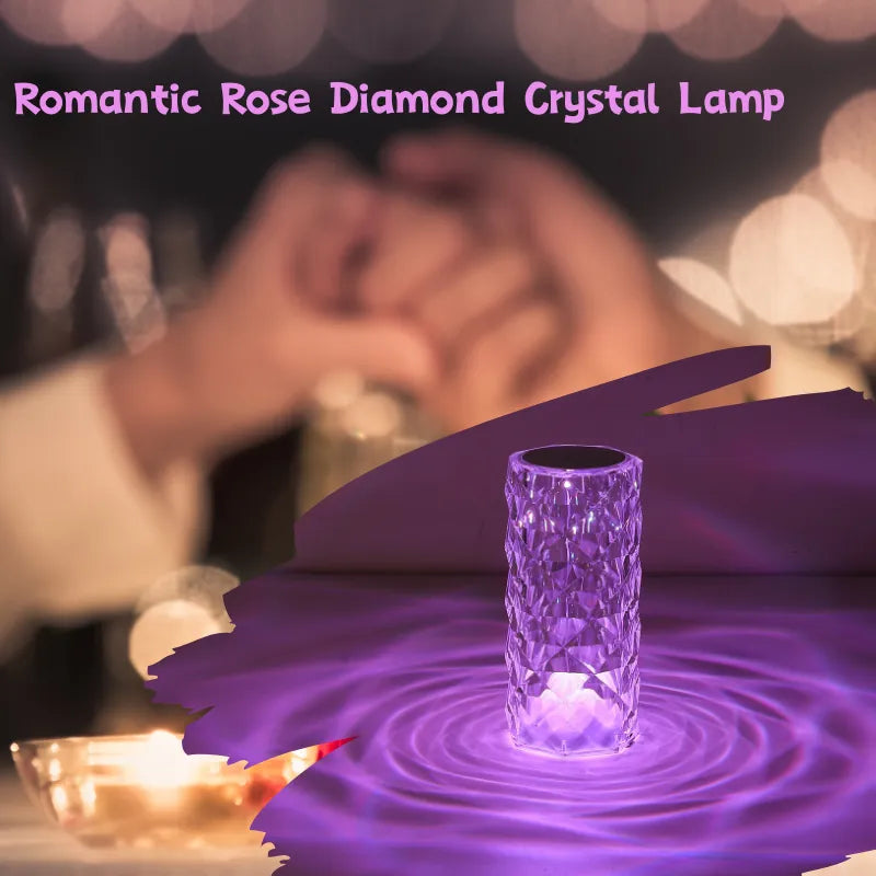 Crystal Rose Diamond Table Lamp With Touch Control