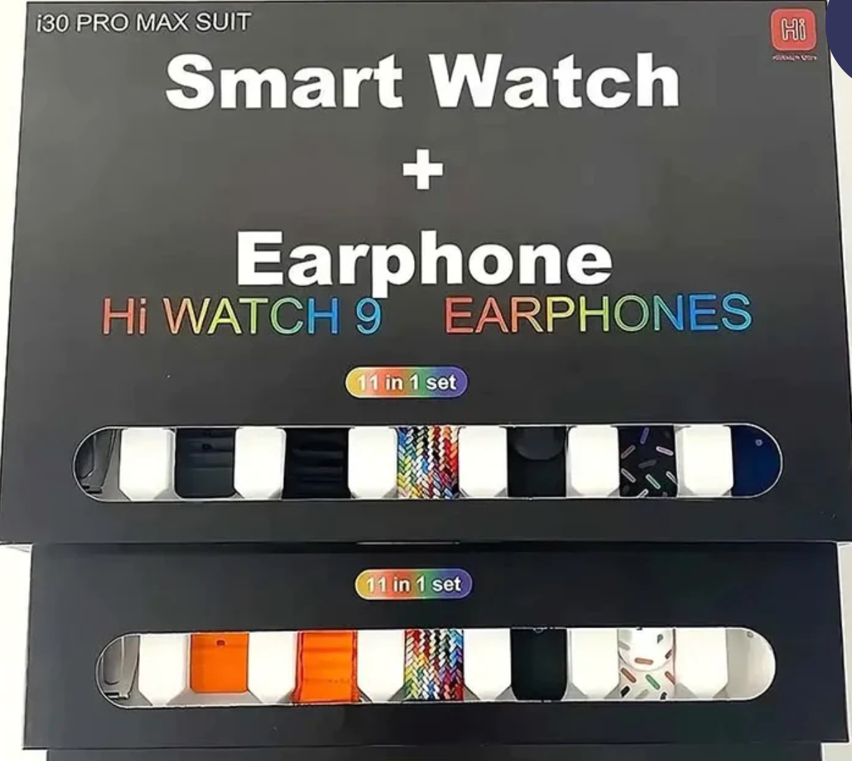 i30 Pro Max Suit 11 in 1 Set Smart Watch with Airpods