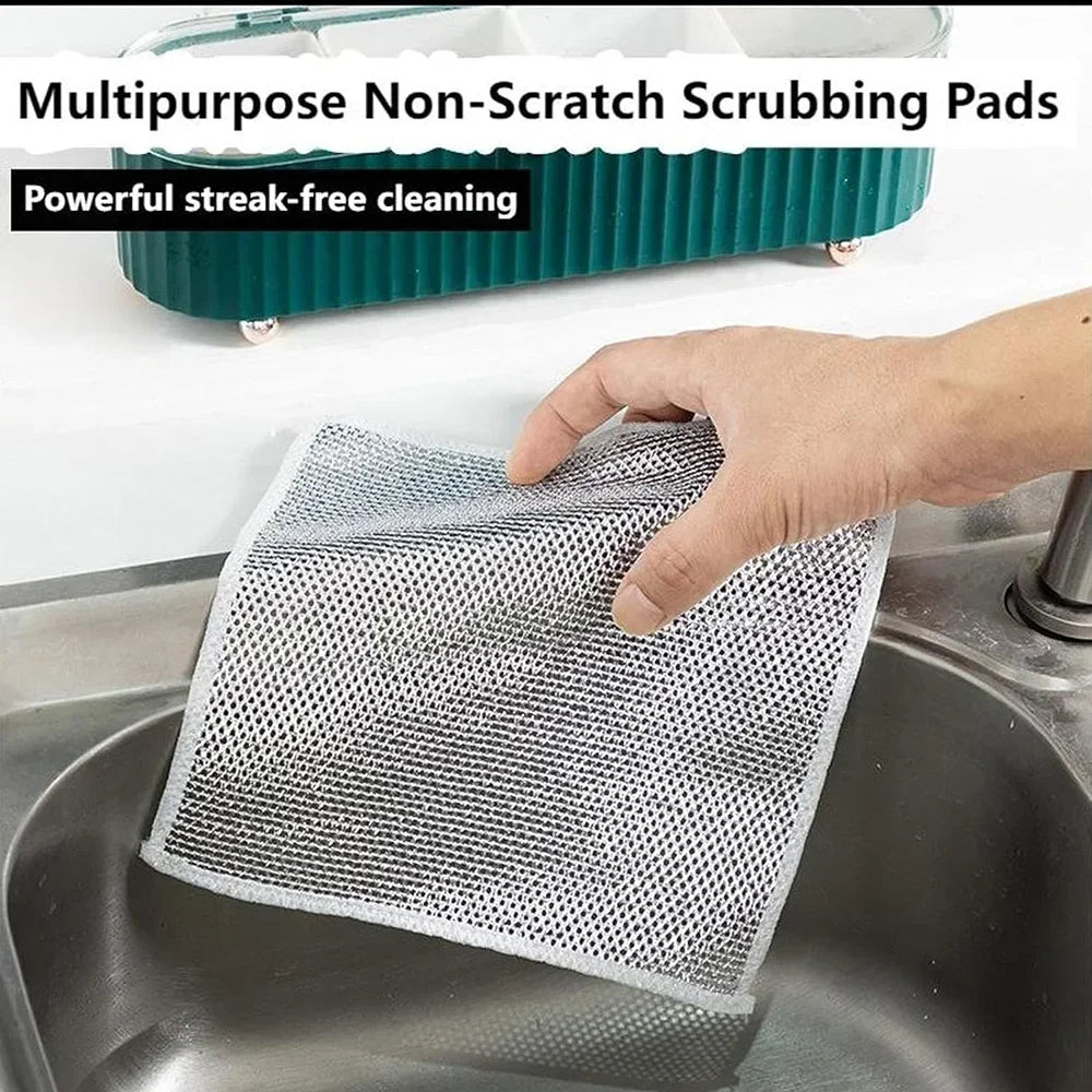 (Pack Of 4) Multifunctional Non-Scratch Wire Dishcloth, Steel Wire Dish Towel