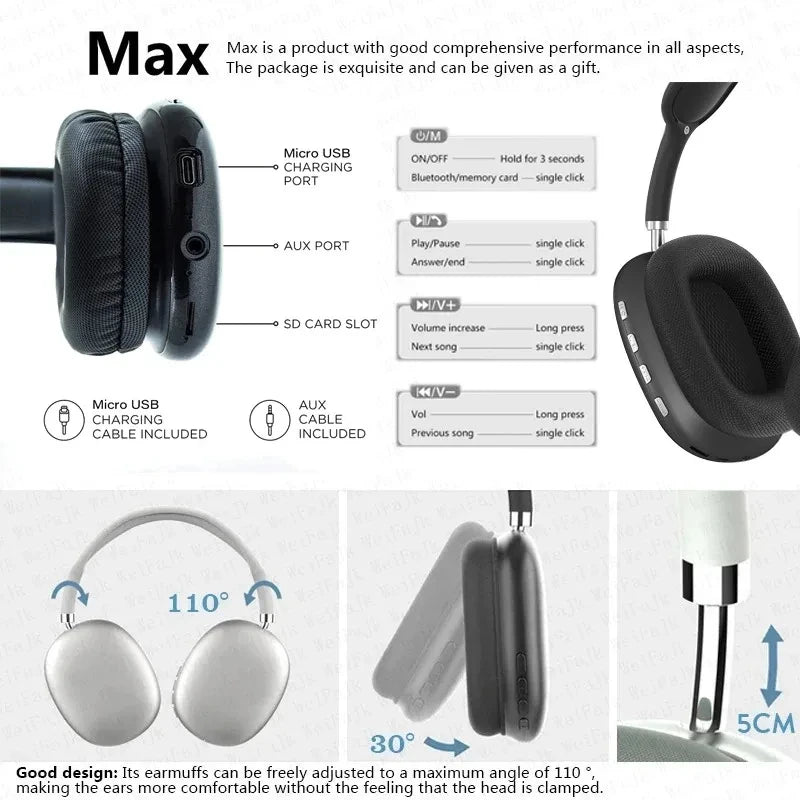 P9 Pro Max Wireless Bluetooth Headphones