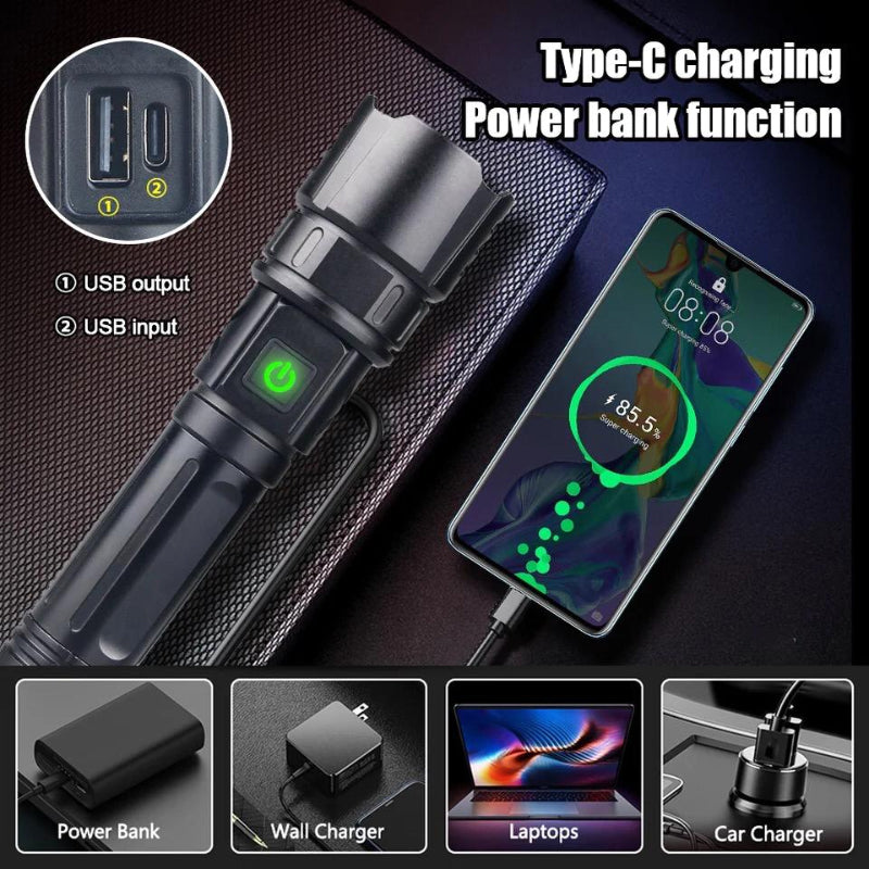 Multi-Functional 1KM Long Range Led Emergency Flashlight